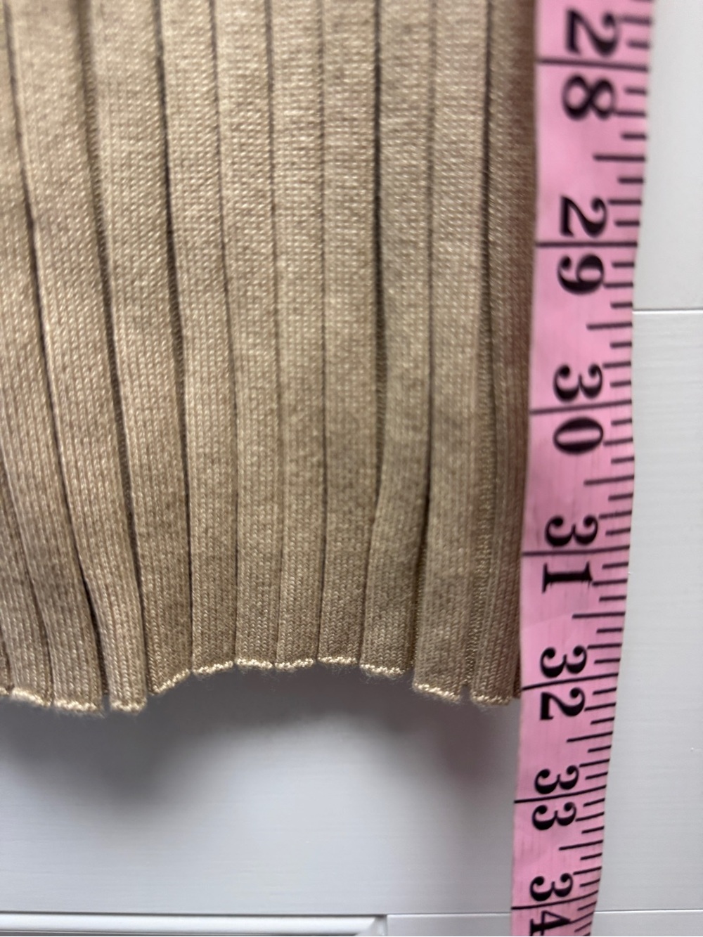 L’Academie Seraph Ribbed Knit High Rise Flare Pants Champagne Tan Medium - Picture 7 of 11